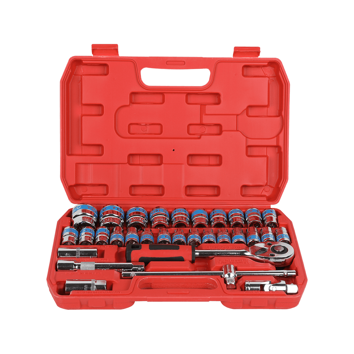 32pcs 1/2 Di. Drive Metric Impact Socket Wrench Set Automobile Box Hand Tool Set Alat Perbaikan Mobil