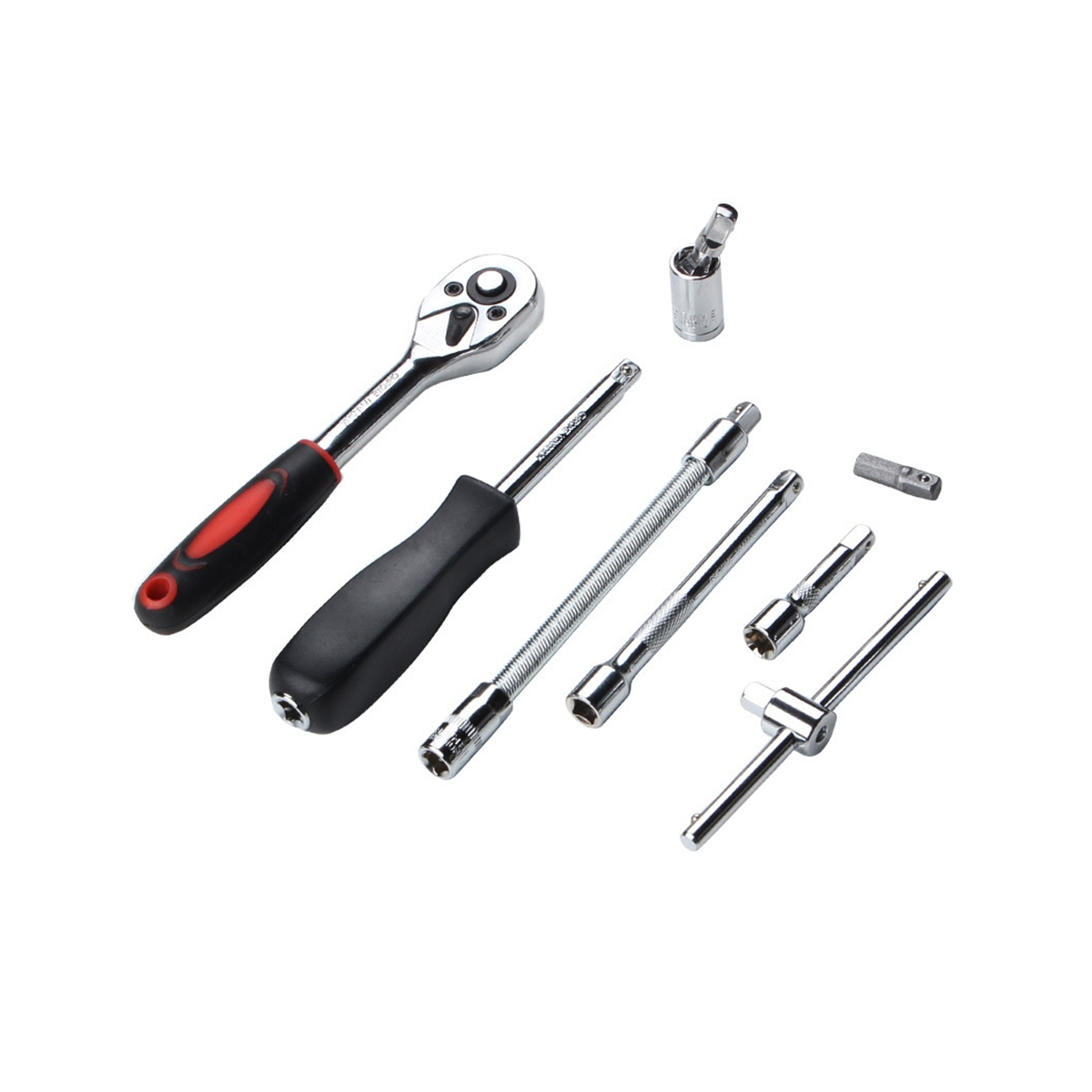 46 Pcs 1/4 'Dr Crv Steel Metrik Mobil Perbaikan Toolbox Socket Wrench Alat Set dengan Pegangan Ratchet